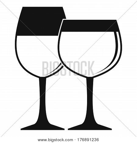 Two glasses of wine icon. Simple illustration of two glasses of wine vector icon for web
