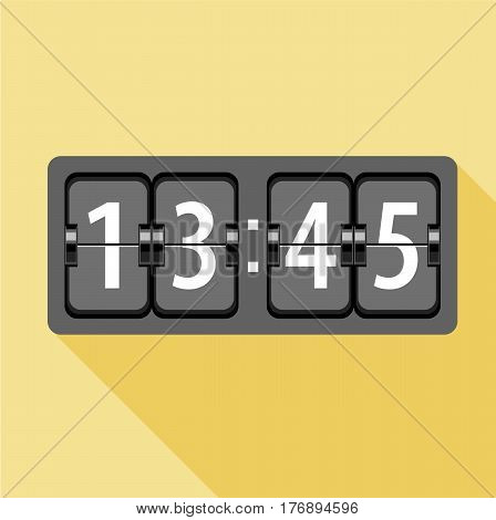 Analog flip clock icon. Flat illustration of analog flip clock vector icon for web