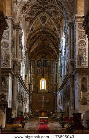 Decoration Of Duomo Di Cefalu In Sicily
