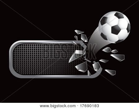 ballon de soccer sur bannière cassée