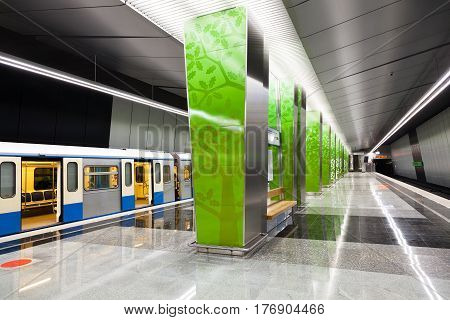 MOSCOW, RUSSIA - MAR 18, 2017: New metro station 