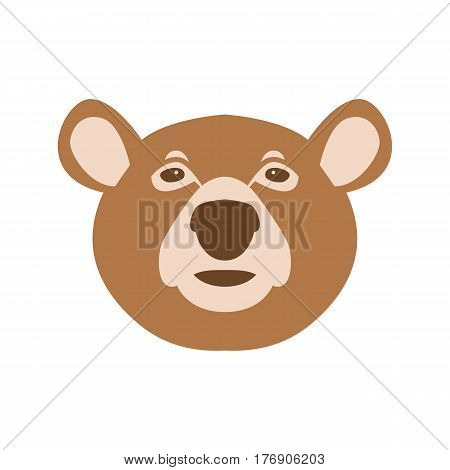bear head face  cartoon  vector illustration style Flat