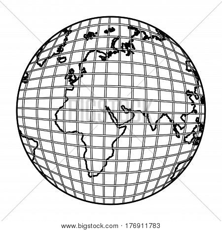 gobal planet map icon, vector illustration design