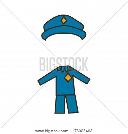 colorful caricature cop costume profession vector illustration