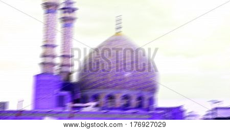 In Iran  And Old Antique Mosque    Minaret