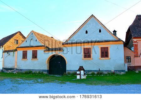 Typical saxon house in the village Avrig, Transylvania, Romania.