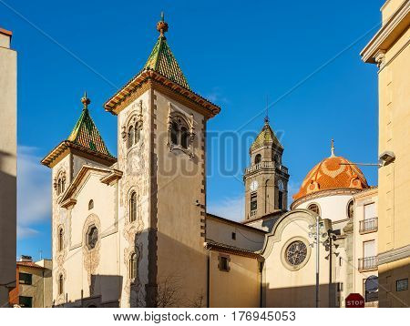 Church of sant Feliu (Parroquia de Sant Feliu) in municipality Torello, province Barcelona, Spain.