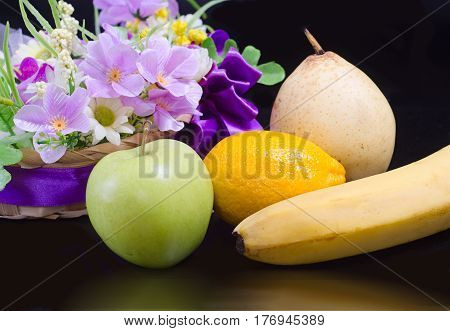 Fruits On Black Background