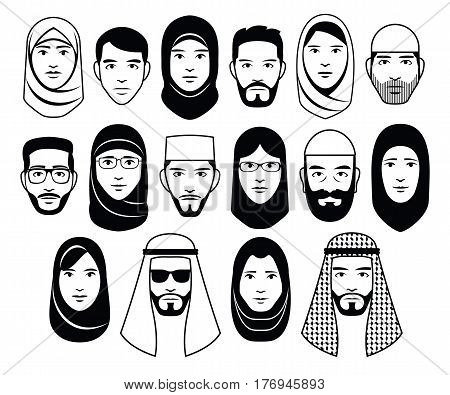 Vector Set Of Different Middle Eastern People