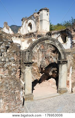 Ruins Of The Recoleccion Church At Antigua