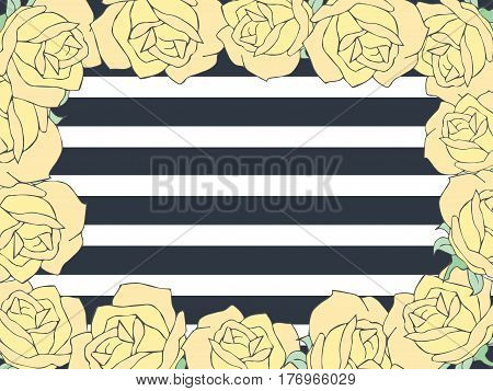 Rose frame.Suitable for fabric and paper design