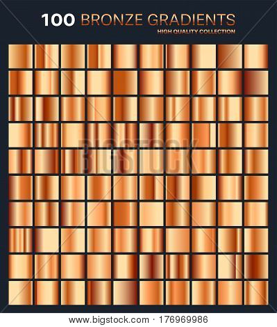 Bronze gradient, pattern, template.Set of colors for design, collection of high quality gradients.Metallic texture, shiny background.Pure metal.Suitable for text , mockup, banner, ribbon or ornament.