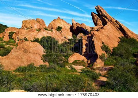 Rocks uplifted from the San Andreas Fault taken at Vasquez Rocks in Agua Dulce, CA