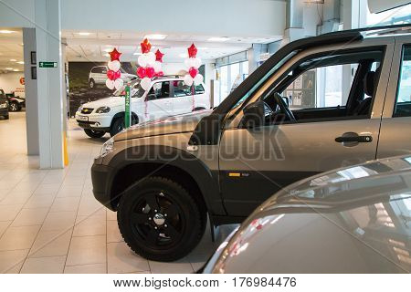 Showroom Of Dealership Chevrolet And Car In It In Kirov City In 2016
