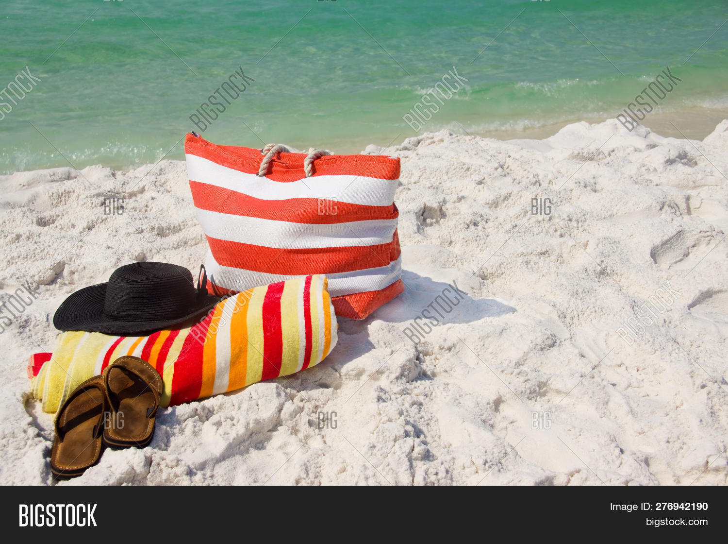 Beach Bag Hat Towel Image & Photo (Free Trial) | Bigstock