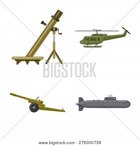 Isolated Object Of Weapon And Gun Icon. Collection Of Weapon And Army Vector Icon For Stock.