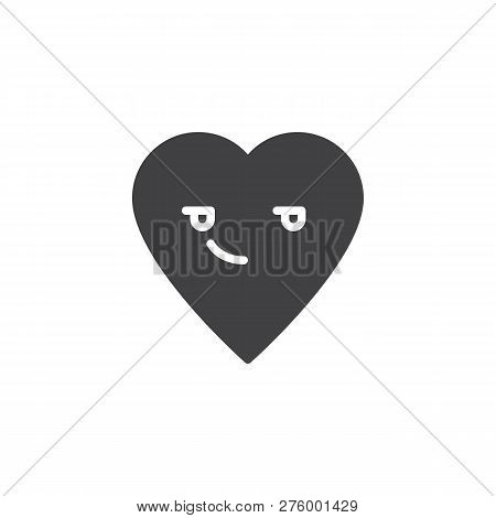 Smirking Face Emoticon Vector Icon. Filled Flat Sign For Mobile Concept And Web Design. Smirking Hea
