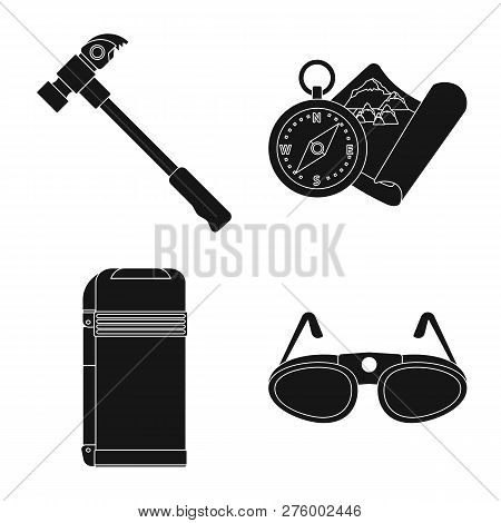 Vector Design Of Mountaineering And Peak Icon. Set Of Mountaineering And Camp Stock Vector Illustrat