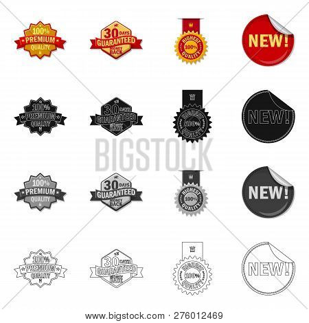 Vector Design Of Emblem And Badge Symbol. Set Of Emblem And Sticker Stock Vector Illustration.