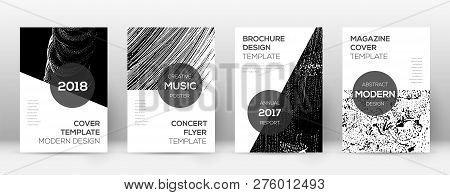 Cover Page Design Template. Modern Brochure Layout. Comely Trendy Abstract Cover Page. Black And Whi