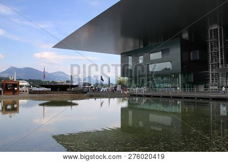 Lucerne, Switzerland - July 12, 2015: Culture And Congress Centre (kkl) With A Concert Hall, Which I