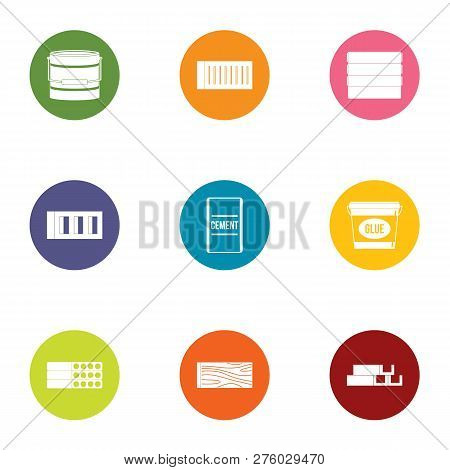 Ferroconcrete Icons Set. Flat Set Of 9 Ferroconcrete Icons For Web Isolated On White Background