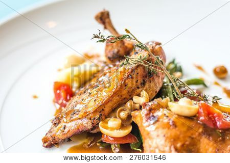Grilled Poulet Creamy Mashed Purple Yam And Saut