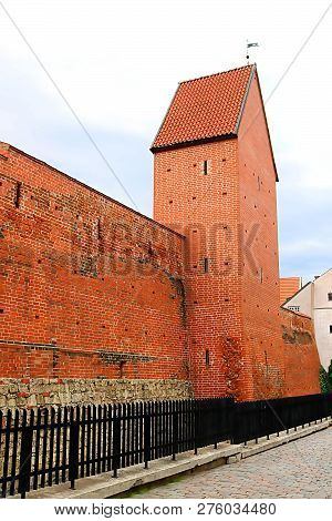Fragment Of The City Wall And Ramera Tower On Torna Street. Riga, Latvia