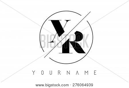 Xr Letter Logo With Cutted And Intersected Design And Round Frame Vector Illustration