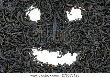 Da Hong Pao Oolong Tea, Funny Smiley Face, Close Up. Chinese Big Red Robe Oolong Tea Used As Energet