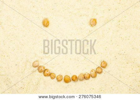 Semolina, Funny Smile Face, Close Up, Macro, Top View. Popular Flour In Cooking. Used For Making Of 