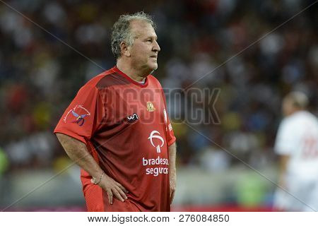 Rio, Brazil - December 27, 2018: Zico Player During A Soccer Game Of The All-stars Game In The Marac