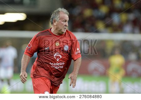 Rio, Brazil - December 27, 2018: Zico Player During A Soccer Game Of The All-stars Game In The Marac