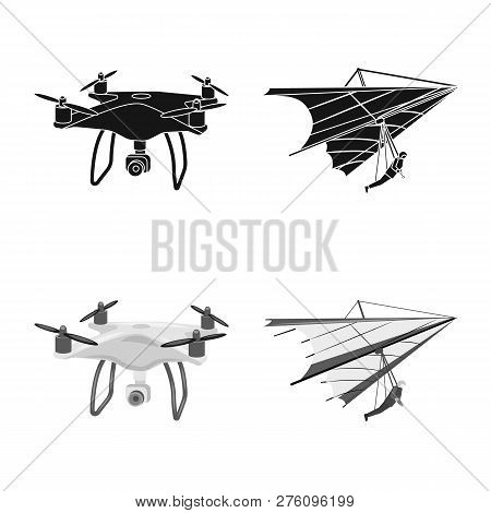 Vector Design Of Plane And Transport Sign. Collection Of Plane And Sky Vector Icon For Stock.