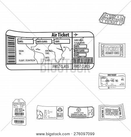 Vector Design Of Ticket And Admission Sign. Set Of Ticket And Event Vector Icon For Stock.