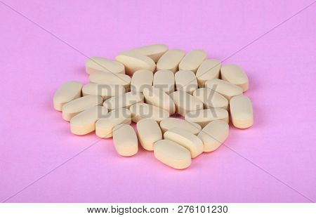 Hiv Therapy Efavirenz On Pink Background At Dry Sunny Summer Day