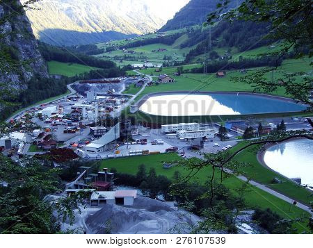 Lakes From Hydro Power Plant Arge Kraftwerk Limmern - Canton Of Glarus, Switzerland