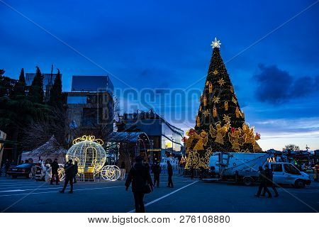 Christmas Illumination In Tbilisi, Georgia