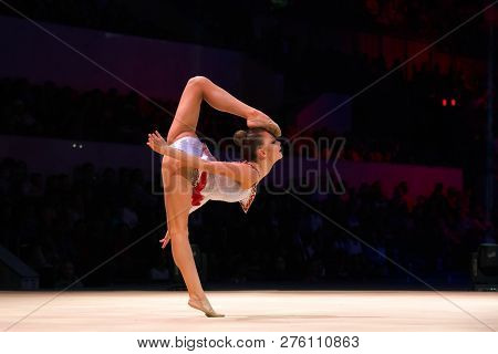 Moscow, Russia - November 16-17, 2018: Dina Averina, Multiple Rhythmic Gymnastics Champion At The 