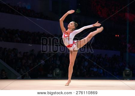 Moscow, Russia - November 16-17, 2018: Dina Averina, Multiple Rhythmic Gymnastics Champion At The 