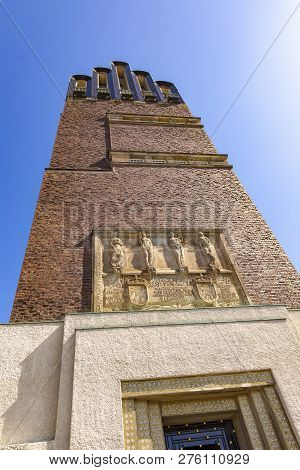 Marriage Tower Under Blue Sky In In Darmstadt, Hesse, Germany
