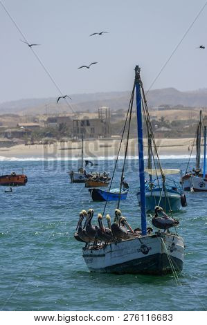 Fisher Boats In The Harbor Of Mancora, Peru