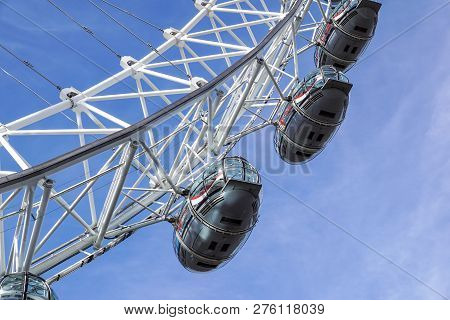 London, United Kingdom - May 6: Detail Of London Eye On May 6, 2011 In London, Uk. London Eye Is The