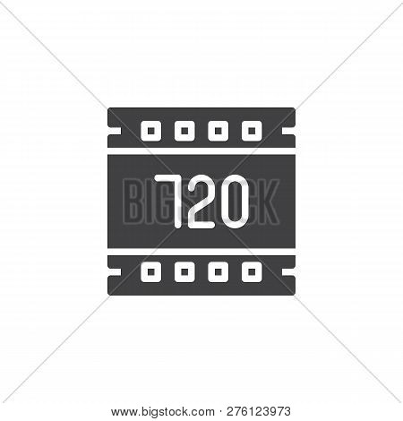 720 Pixels Resolution Vector Icon. Filled Flat Sign For Mobile Concept And Web Design. Hd 720 Pixels