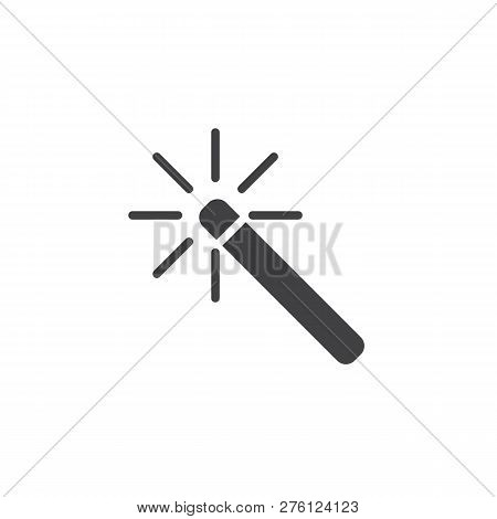 Magic Wand Tool Vector Icon. Filled Flat Sign For Mobile Concept And Web Design. Magic Wand Function