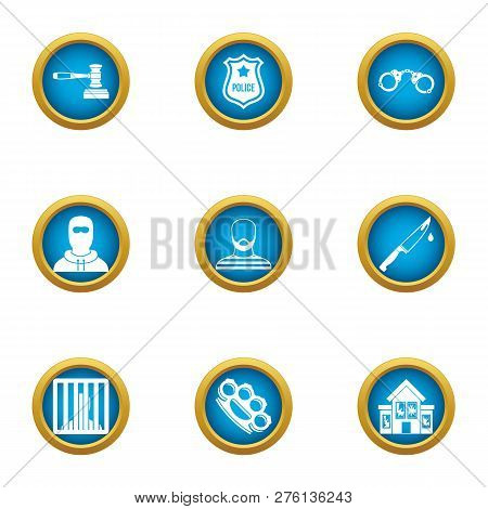 Heist Icons Set. Flat Set Of 9 Heist Icons For Web Isolated On White Background