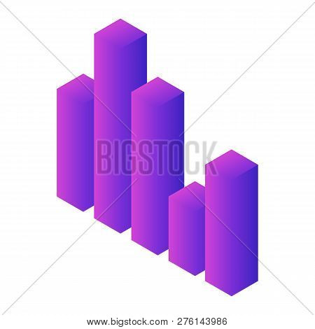 Column Graph Icon. Isometric Of Column Graph Icon For Web Design Isolated On White Background