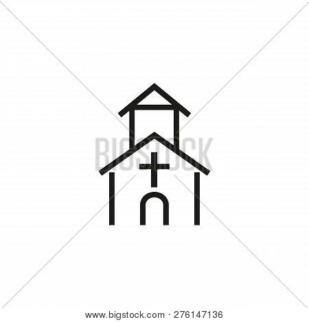 Church Line Icon. Chapel, Ceremony, Traditional. Wedding Concept. Vector Illustration Can Be Used Fo
