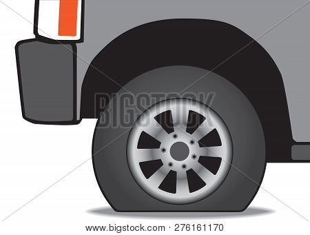 A Vehicle Has A Flat Tire That Needs Inflating