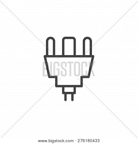 Type K Power Plug Outline Icon. Linear Style Sign For Mobile Concept And Web Design. Electrical Plug